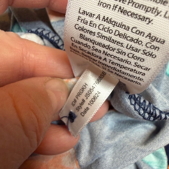 Joyspun Pajama Set Women Large 12-14 Navy Orange Citrus Print Short Sleeve Set - Picture 8 of 13